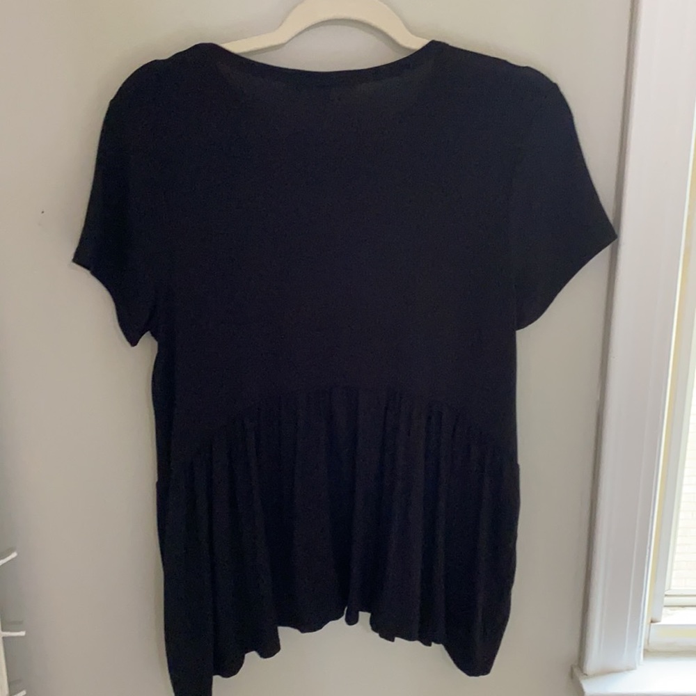 NWOT Black Ruffle Top - Picture 5 of 5